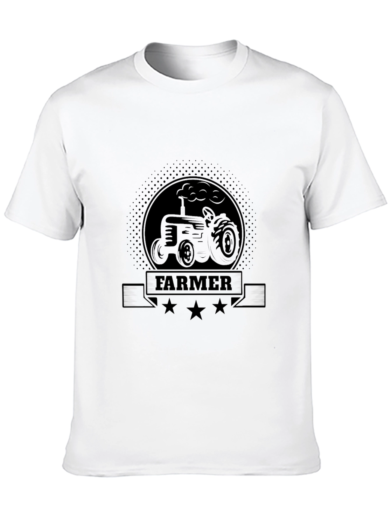 Farmer Tractor Graphic Tee - Black Cotton T-Shirt