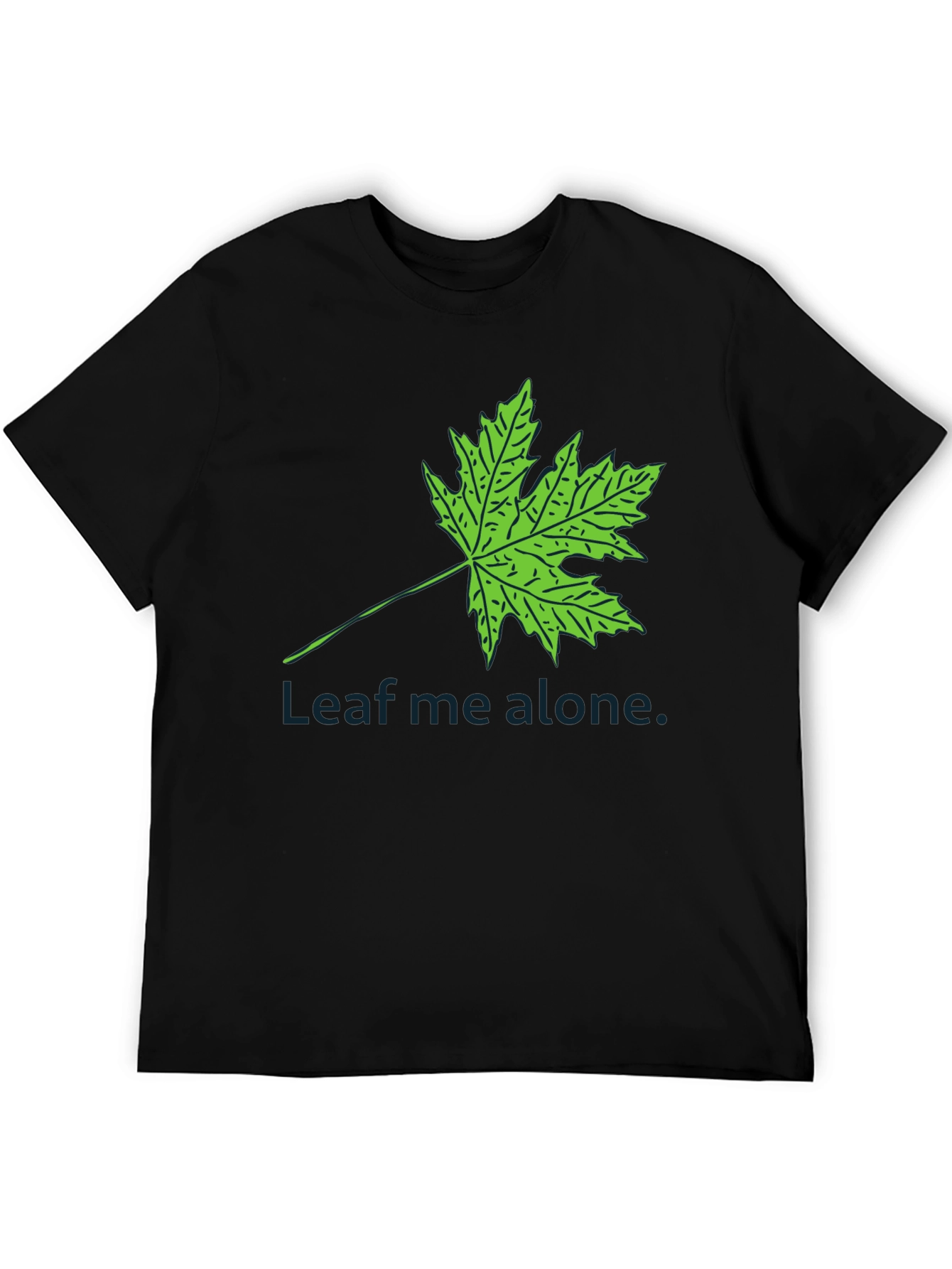 Leaf Me Alone Black T-Shirt - Humorous Graphic Tee
