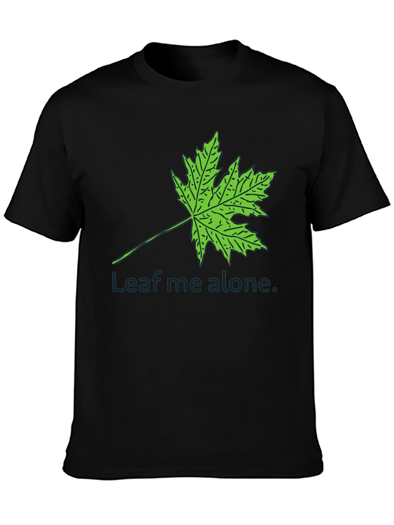 Leaf Me Alone Black T-Shirt - Humorous Graphic Tee
