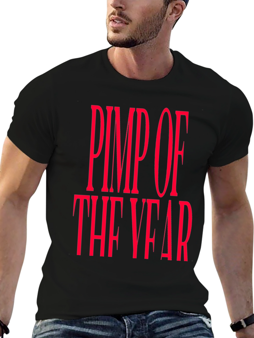 Pimp of the Year Black Graphic T-Shirt