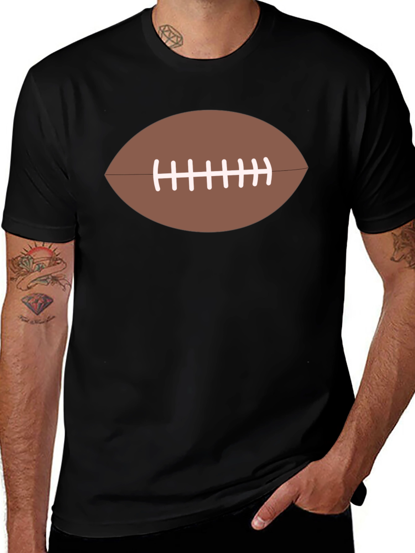 Football Graphic Black T-Shirt