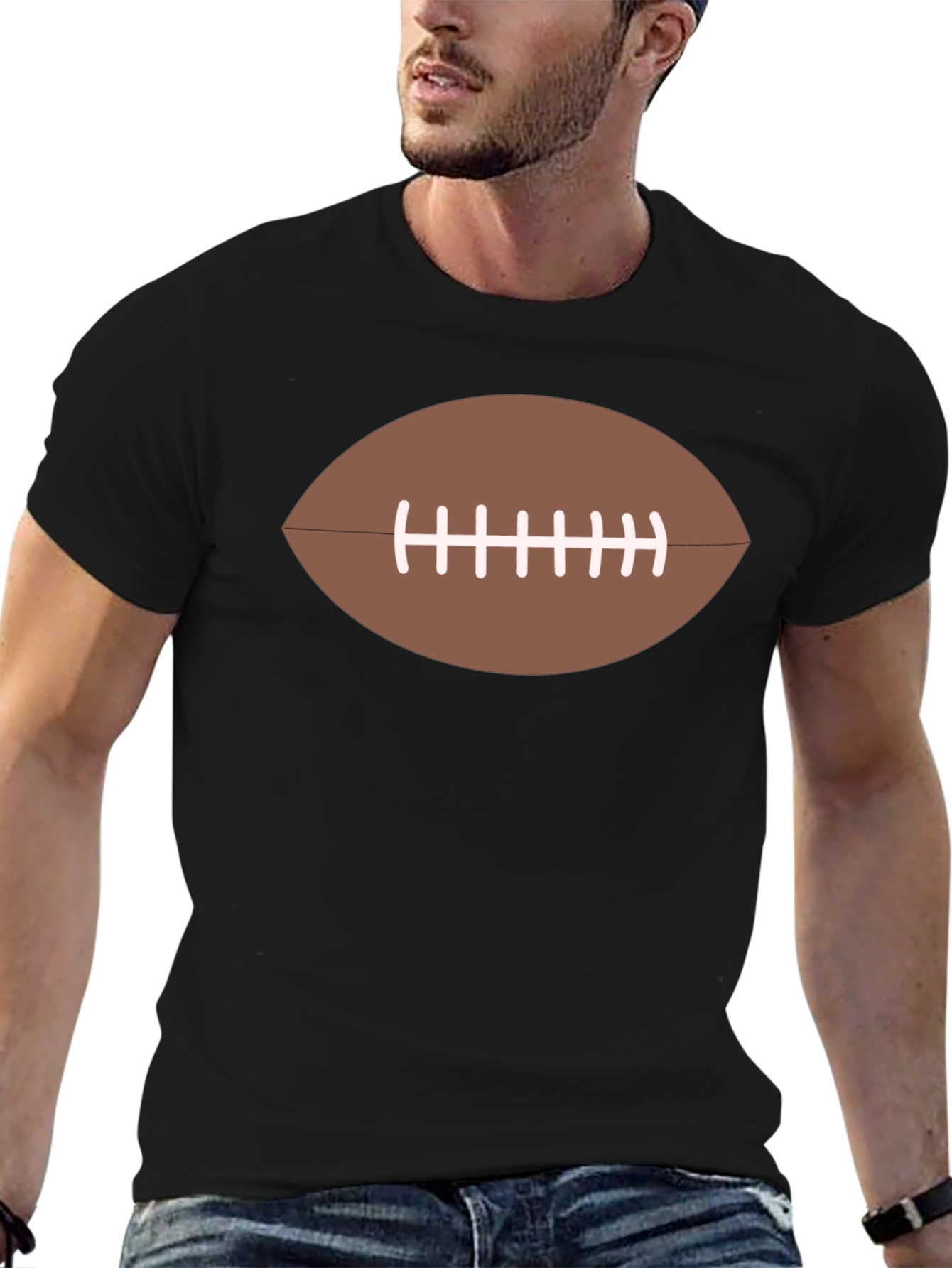 Football Graphic Black T-Shirt