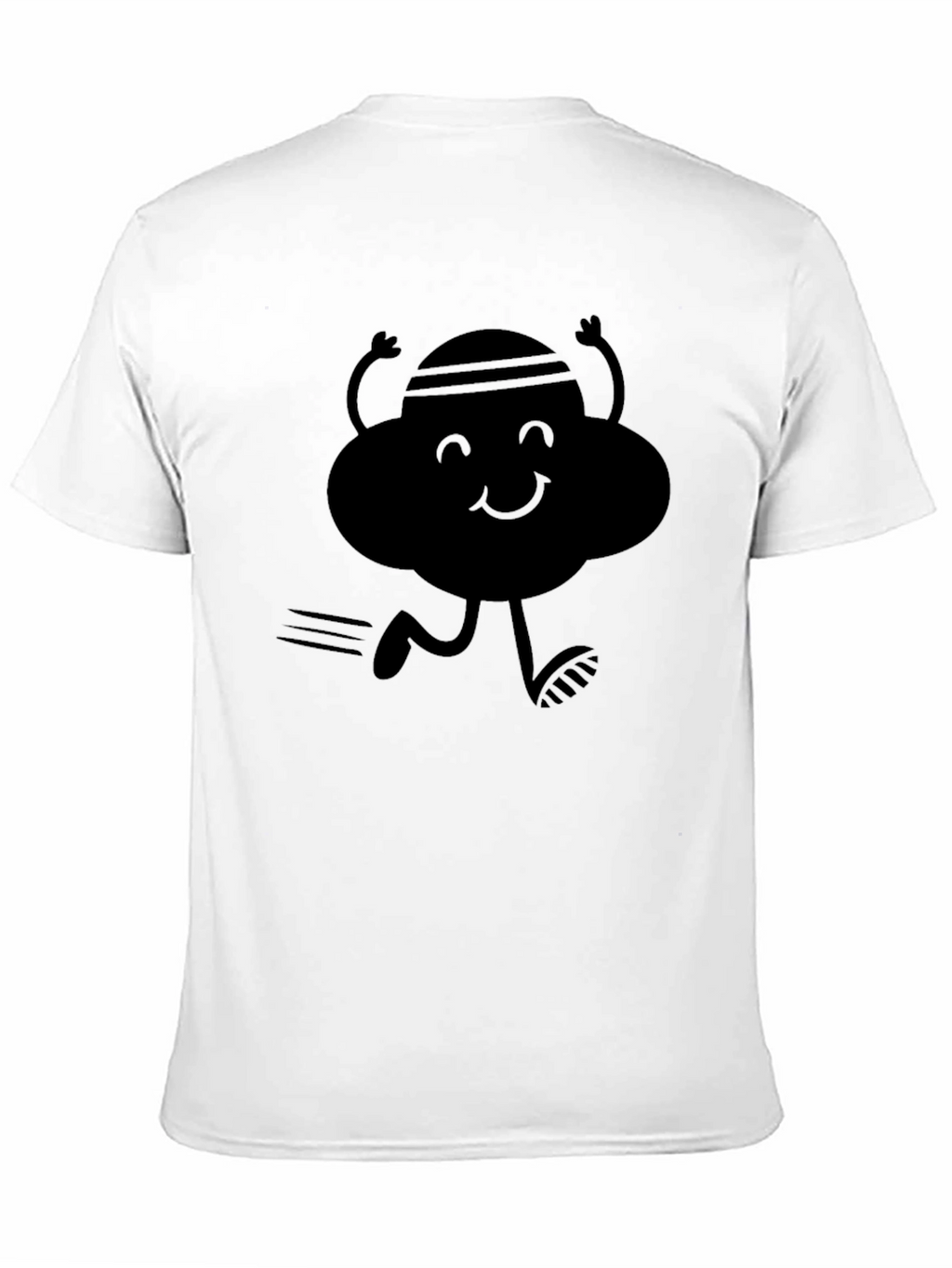Running Cloud Graphic Tee - Black Cotton T-Shirt