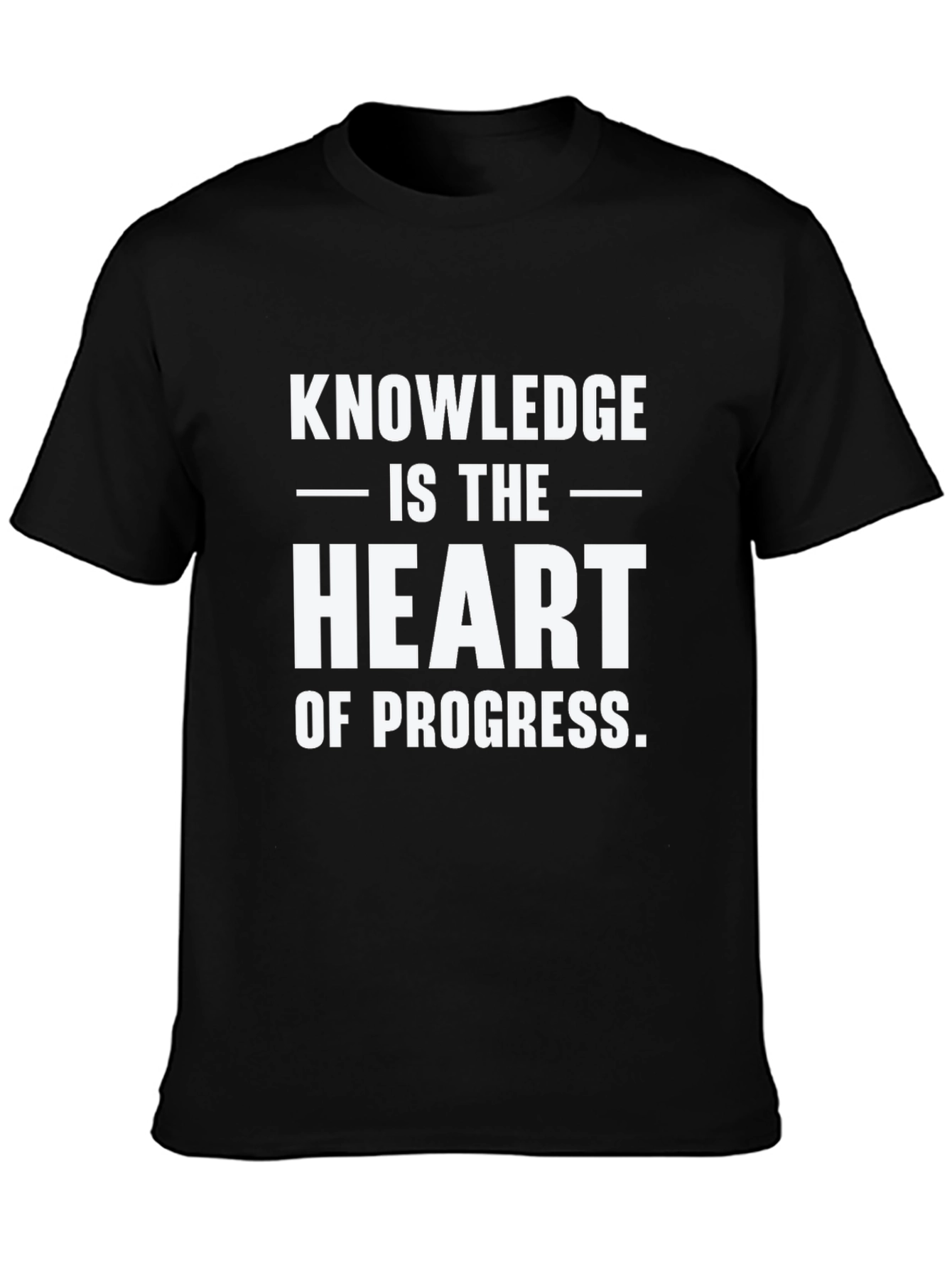 Knowledge is the Heart of Progress Black Tee