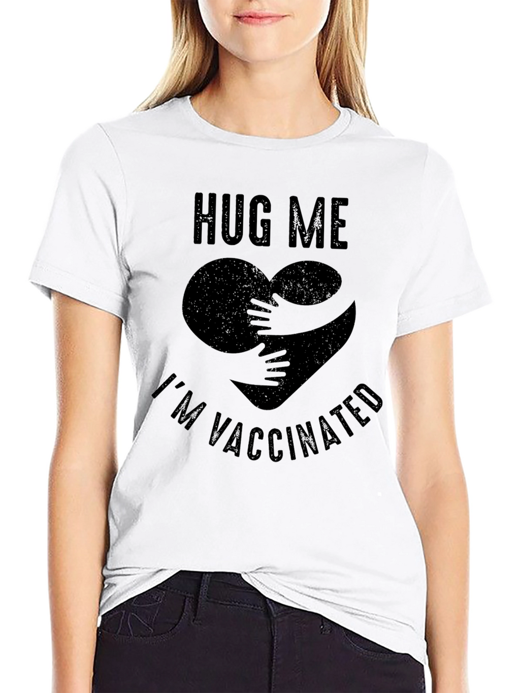 Hug Me Im Vaccinated Graphic T-Shirt