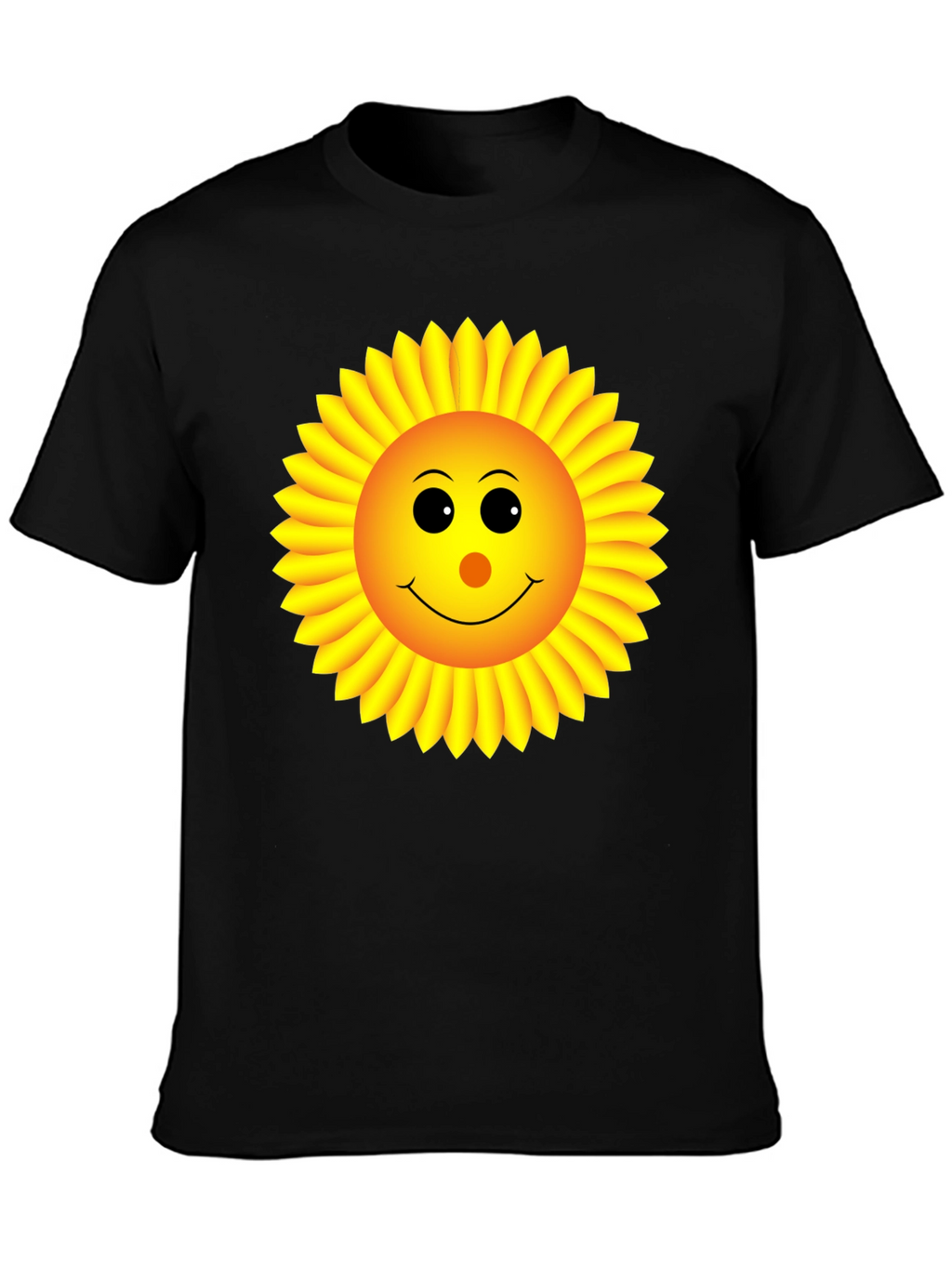 Sunny Sunflower Graphic Tee - Black Cotton T-Shirt