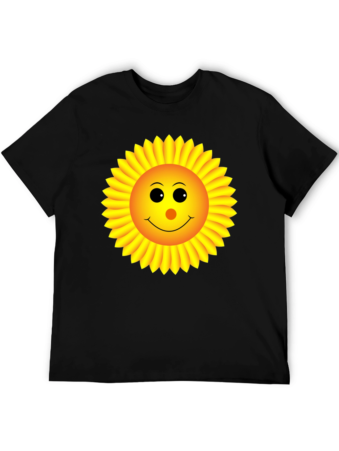 Sunny Sunflower Graphic Tee - Black Cotton T-Shirt