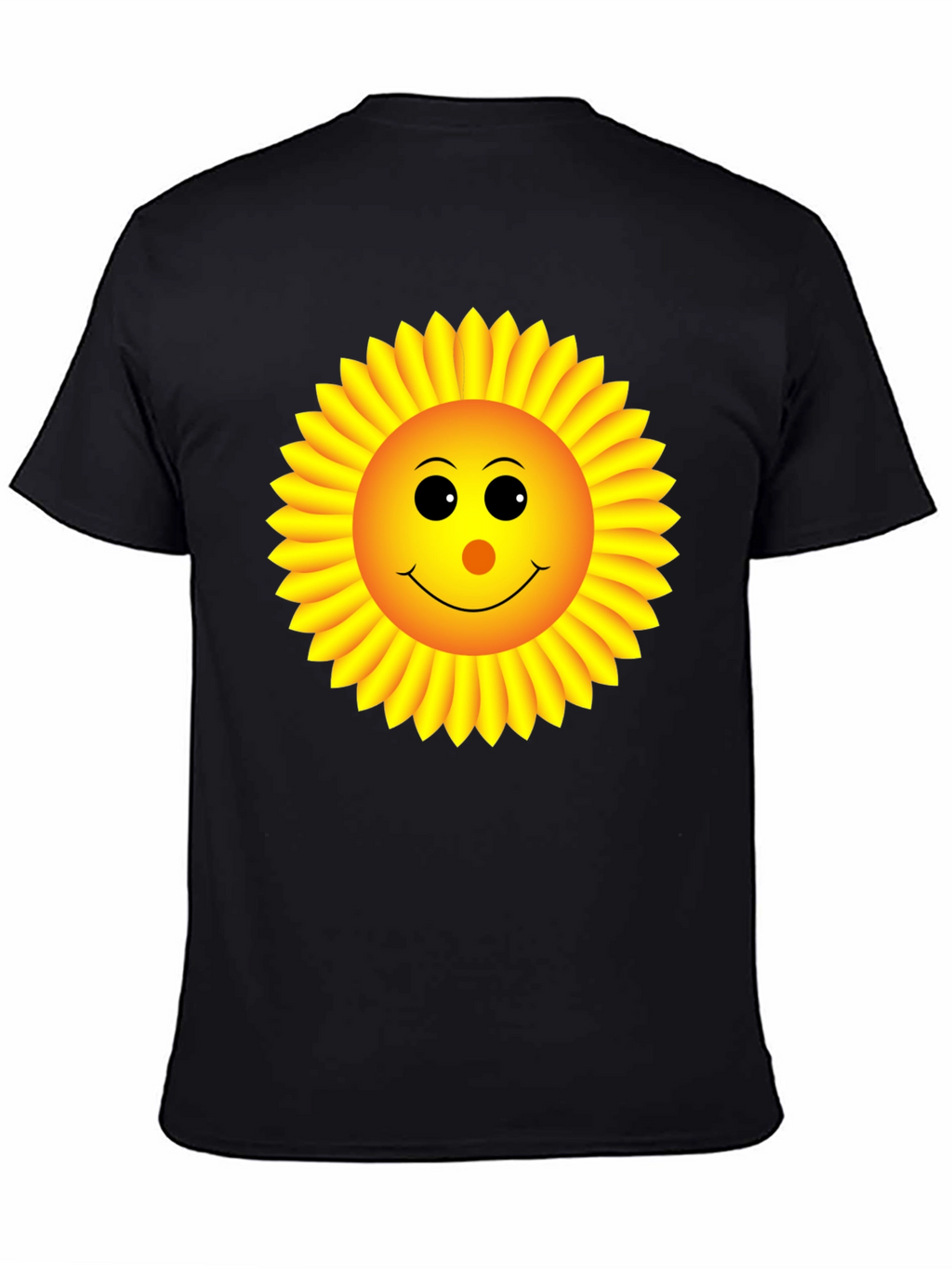 Sunny Sunflower Graphic Tee - Black Cotton T-Shirt