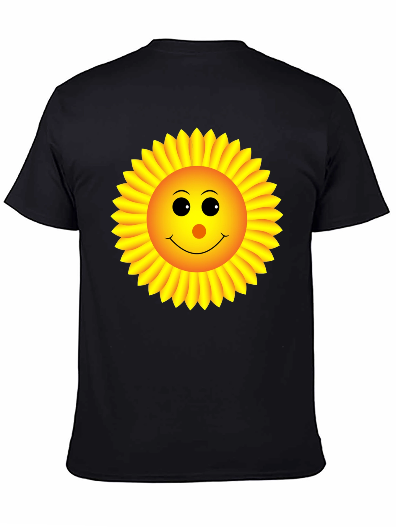 Sunny Sunflower Graphic Tee - Black Cotton T-Shirt