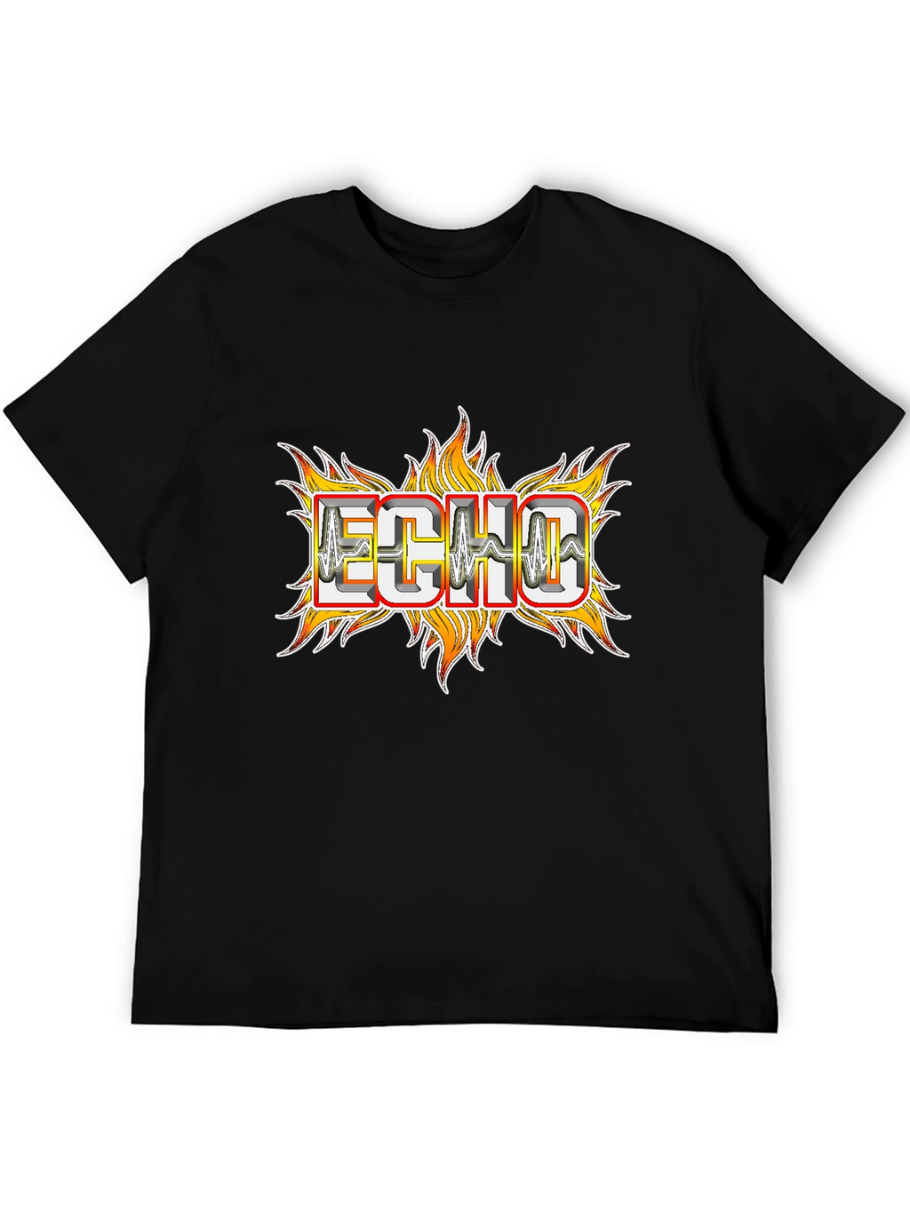 Echo Flame Graphic Tee - Mens Black T-Shirt