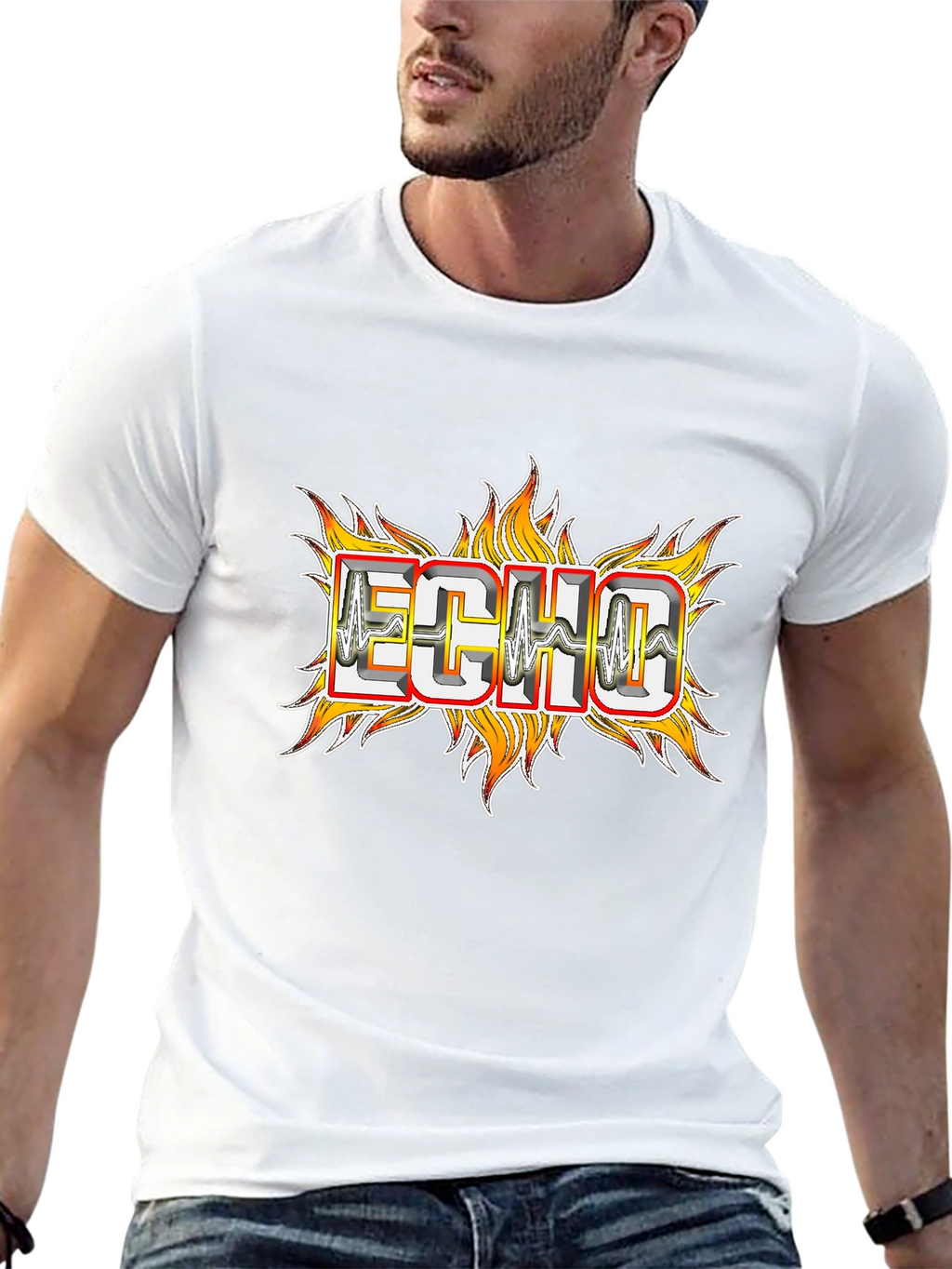 Echo Flame Graphic Tee - Mens Black T-Shirt