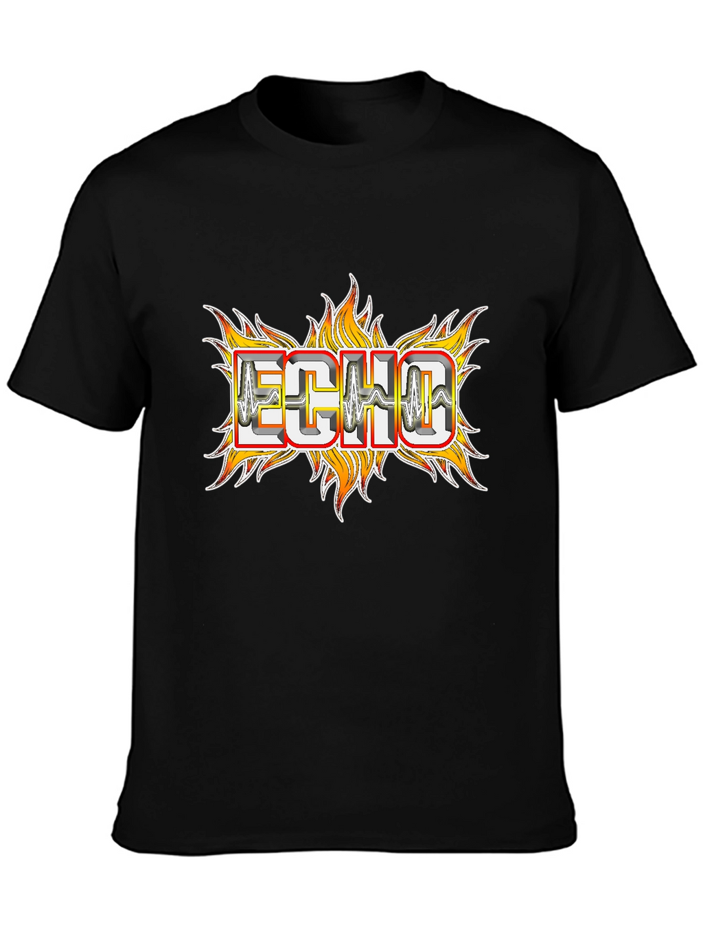 Echo Flame Graphic Tee - Mens Black T-Shirt