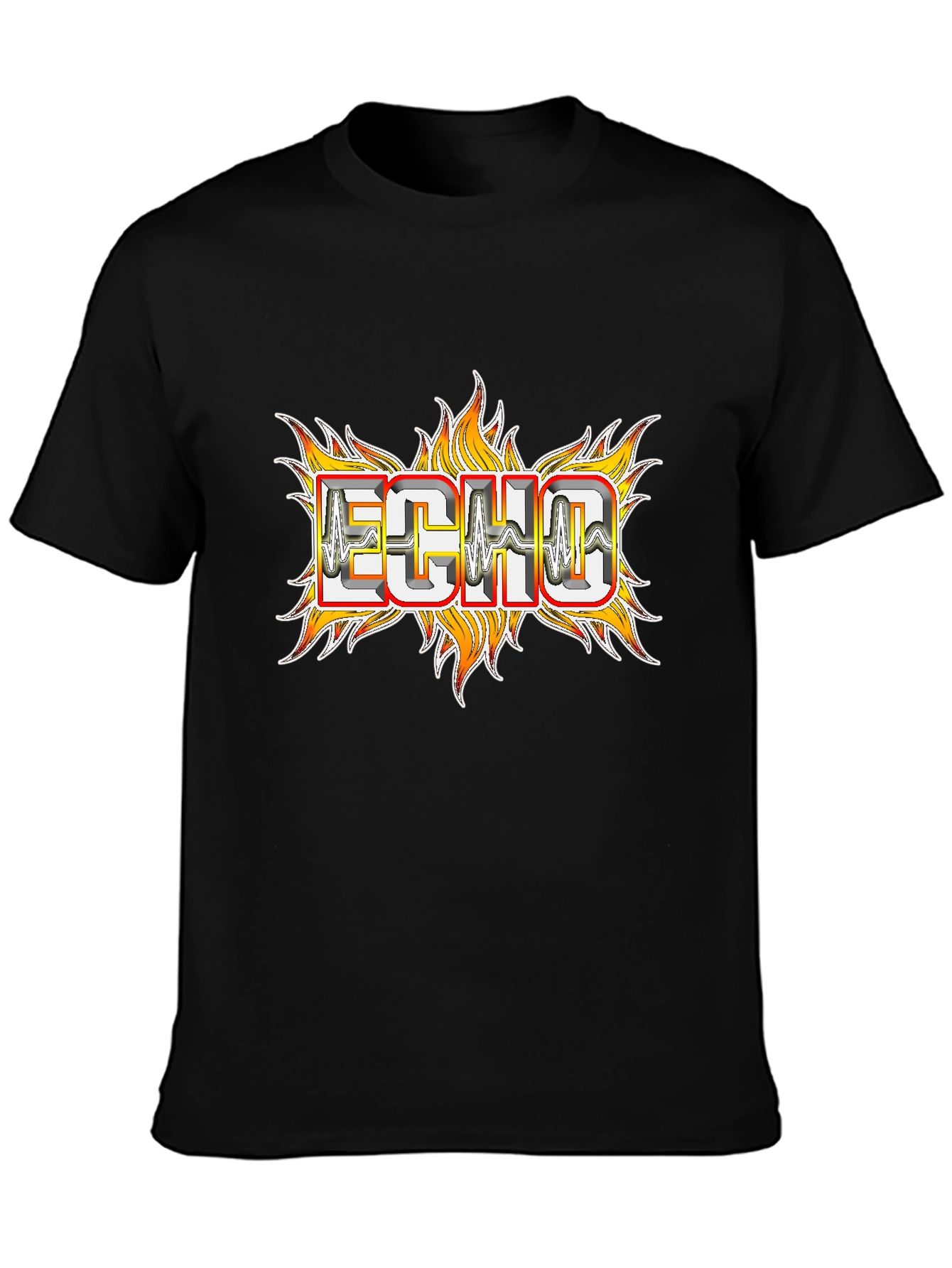 Echo Flame Graphic Tee - Mens Black T-Shirt