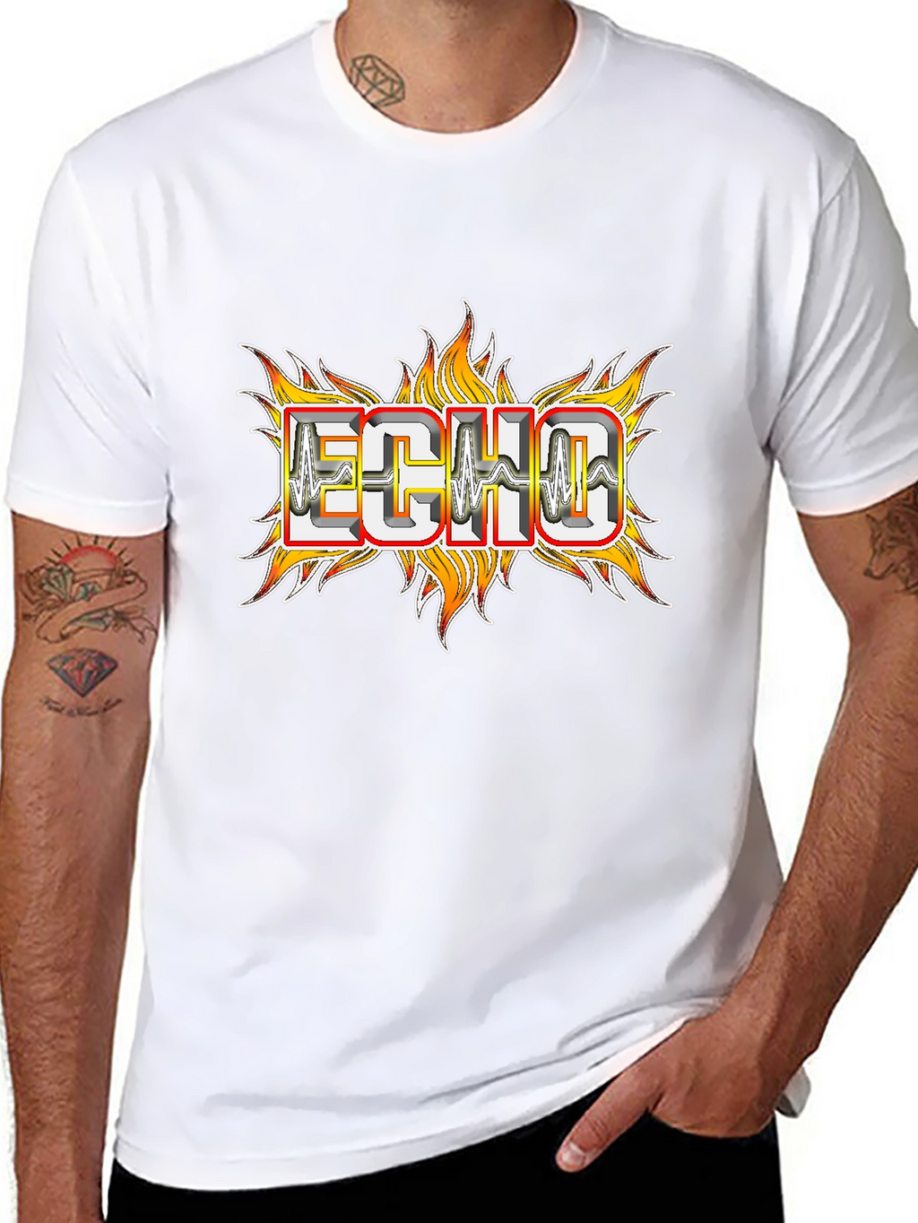 Echo Flame Graphic Tee - Mens Black T-Shirt