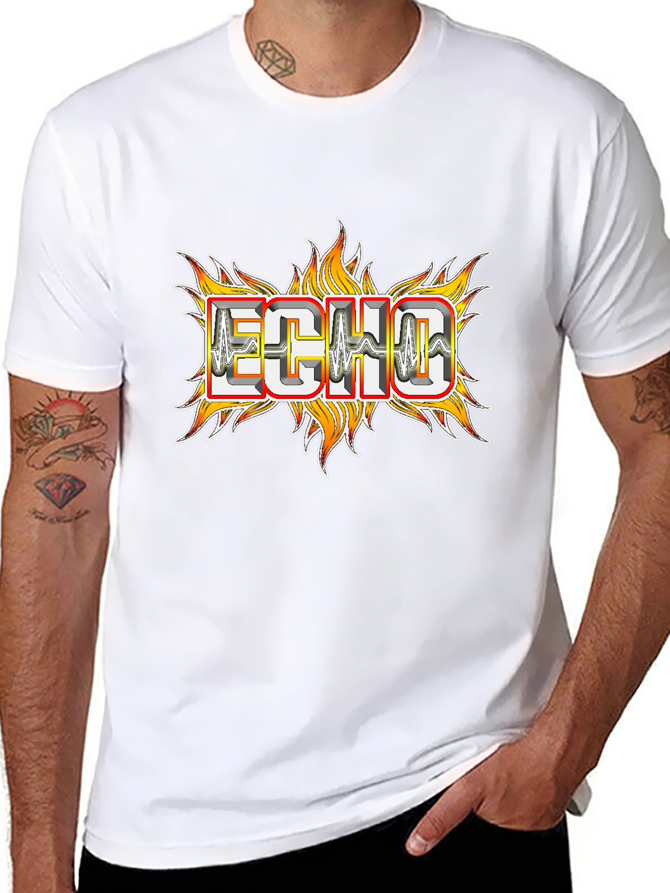 Echo Flame Graphic Tee - Mens Black T-Shirt