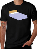 Funny Bed Graphic Black T-Shirt