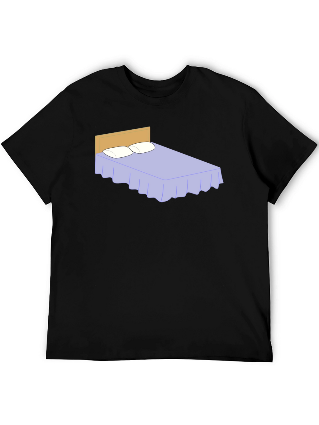 Funny Bed Graphic Black T-Shirt