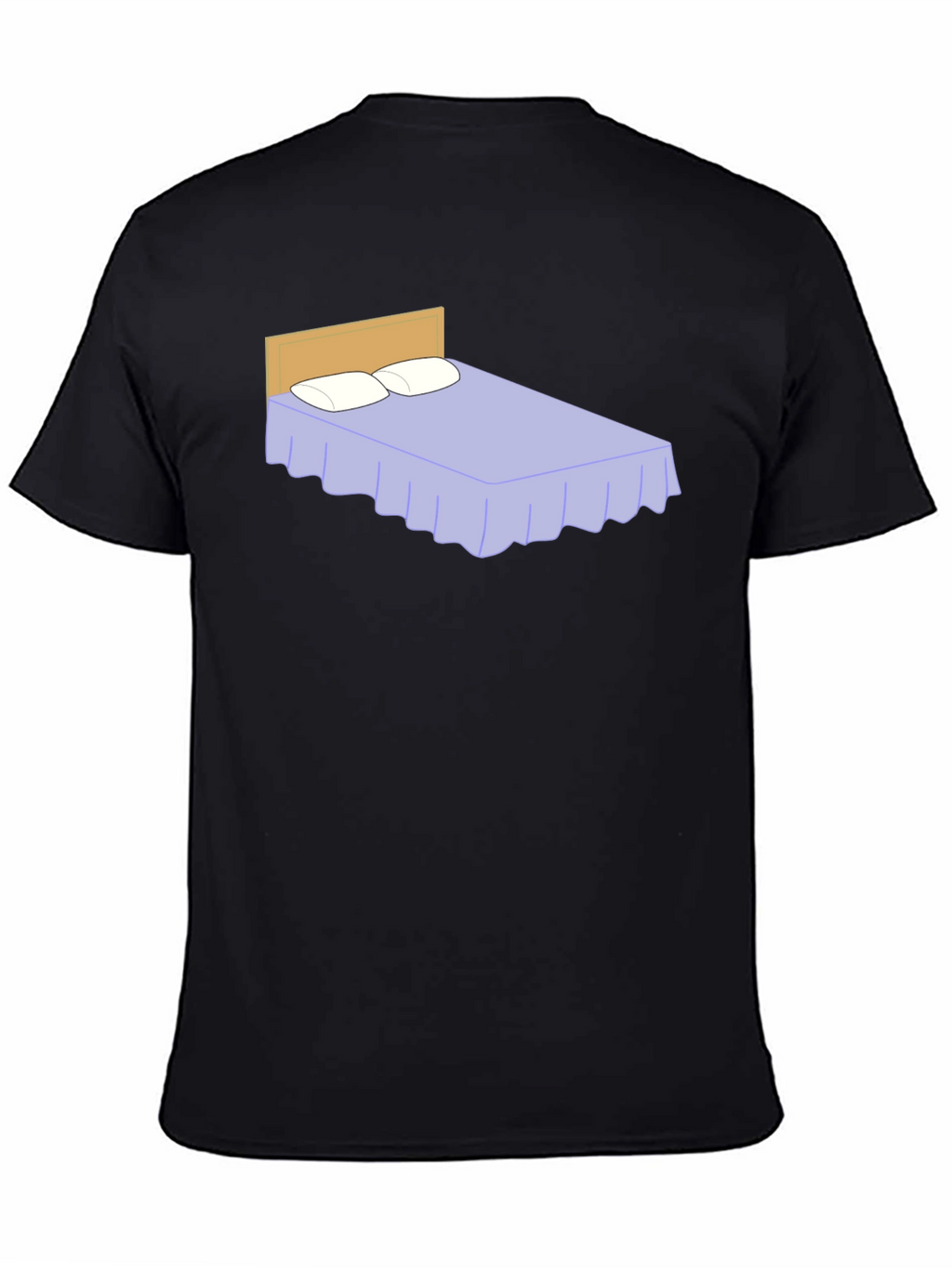 Funny Bed Graphic Black T-Shirt