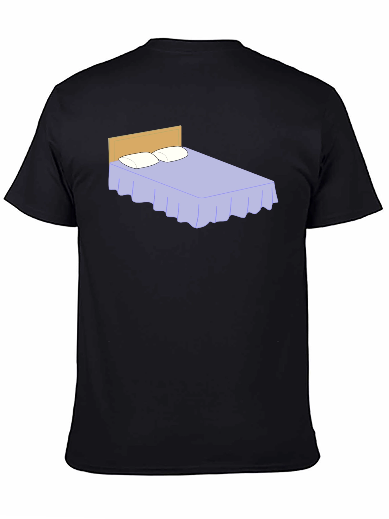 Funny Bed Graphic Black T-Shirt