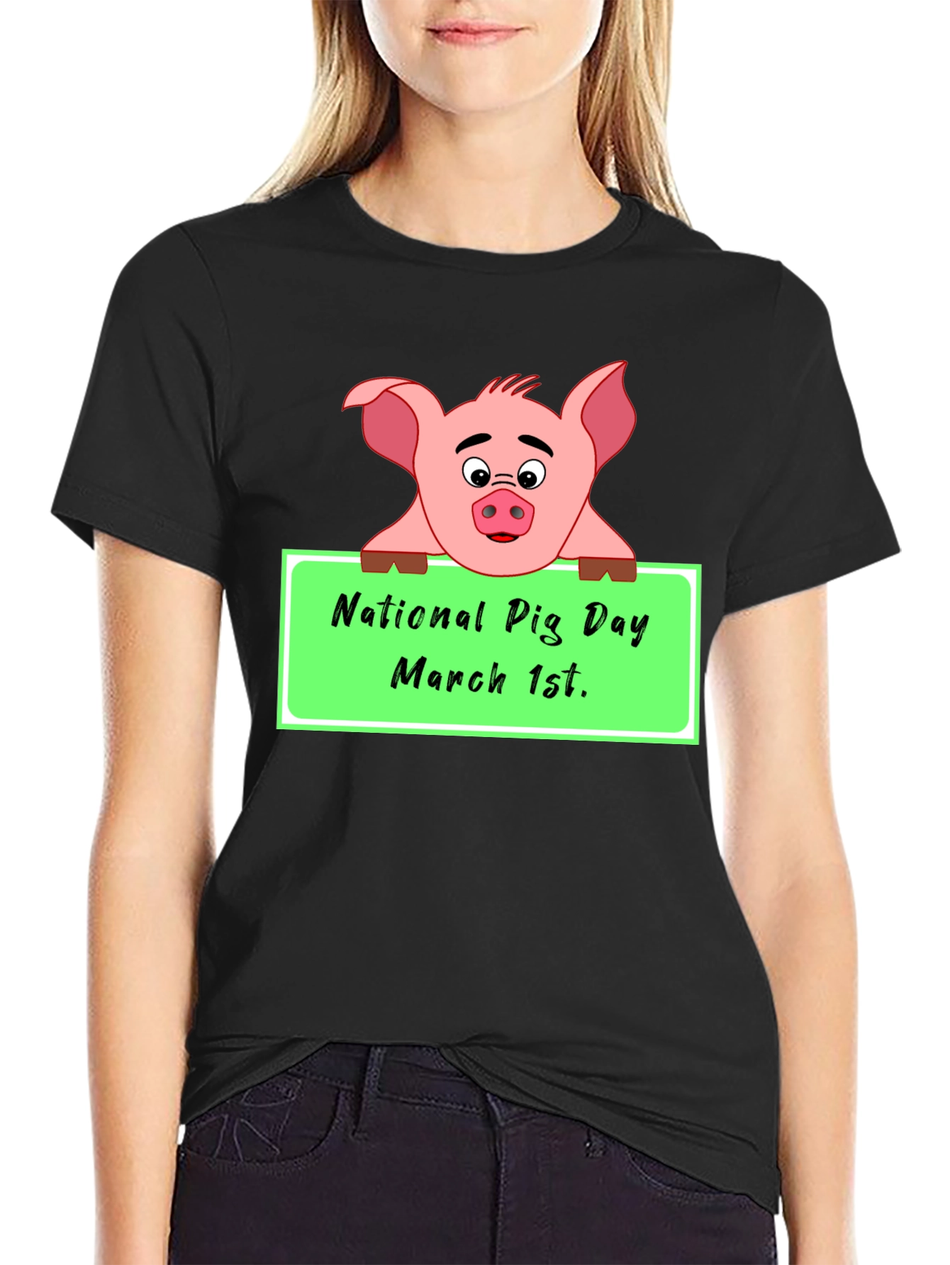 National Pig Day T-Shirt - March 1st Cute Pig Tee