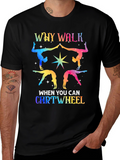 Rainbow Gymnastics Tee - Why Walk Cartwheel?