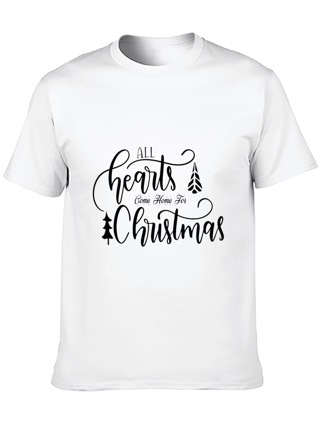 All Hearts Come Home Christmas Black T-Shirt