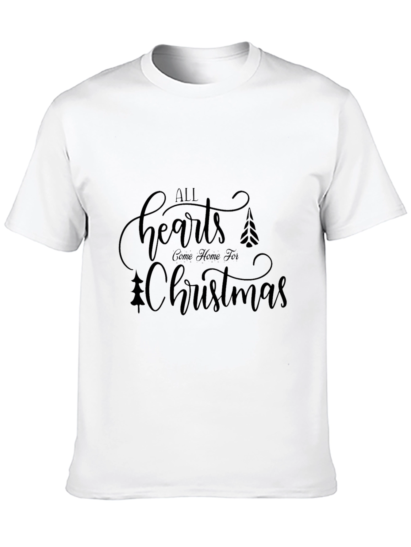 All Hearts Come Home Christmas Black T-Shirt