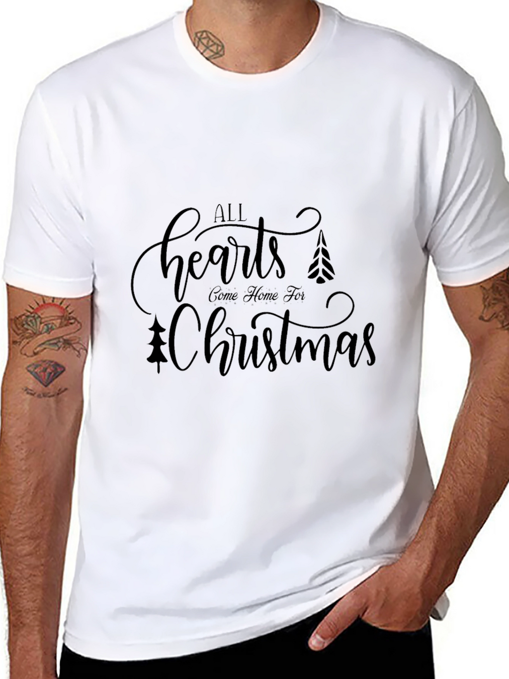All Hearts Come Home Christmas Black T-Shirt