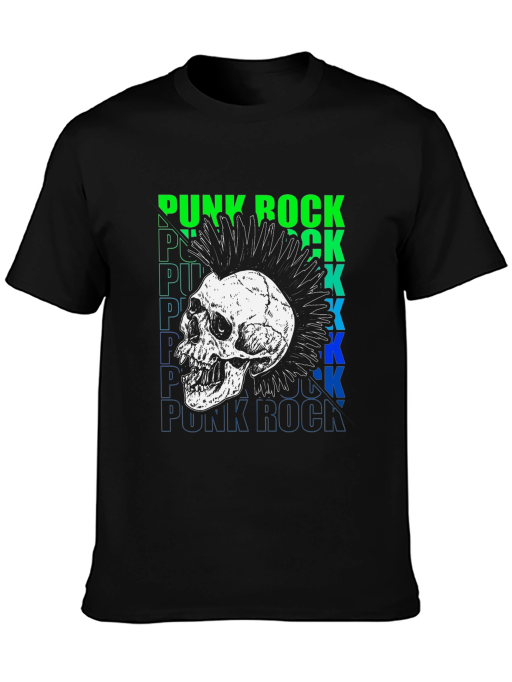Punk Rock Skull Graphic T-Shirt
