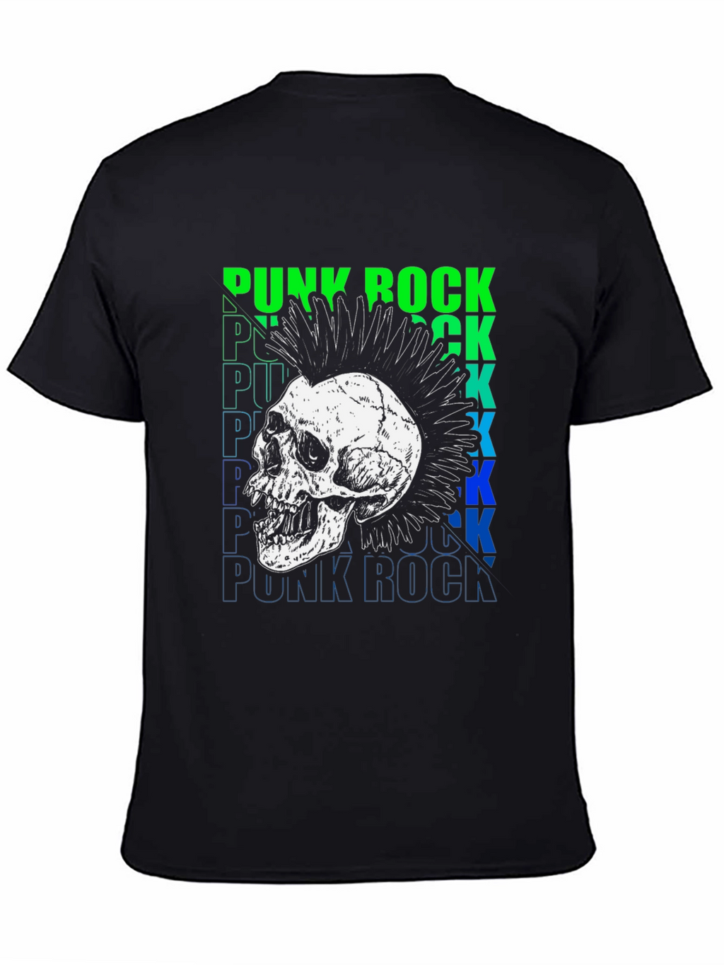 Punk Rock Skull Graphic T-Shirt
