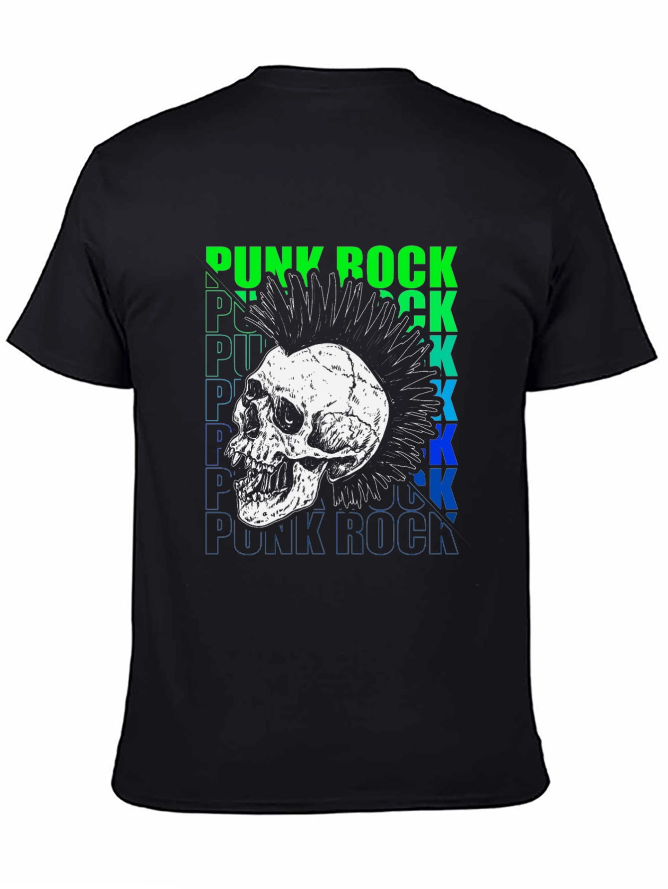 Punk Rock Skull Graphic T-Shirt