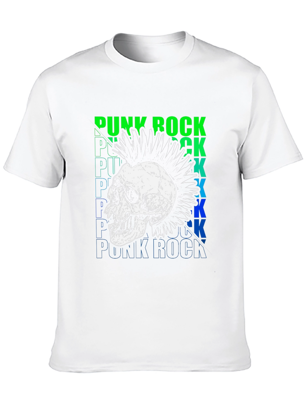 Punk Rock Skull Graphic T-Shirt