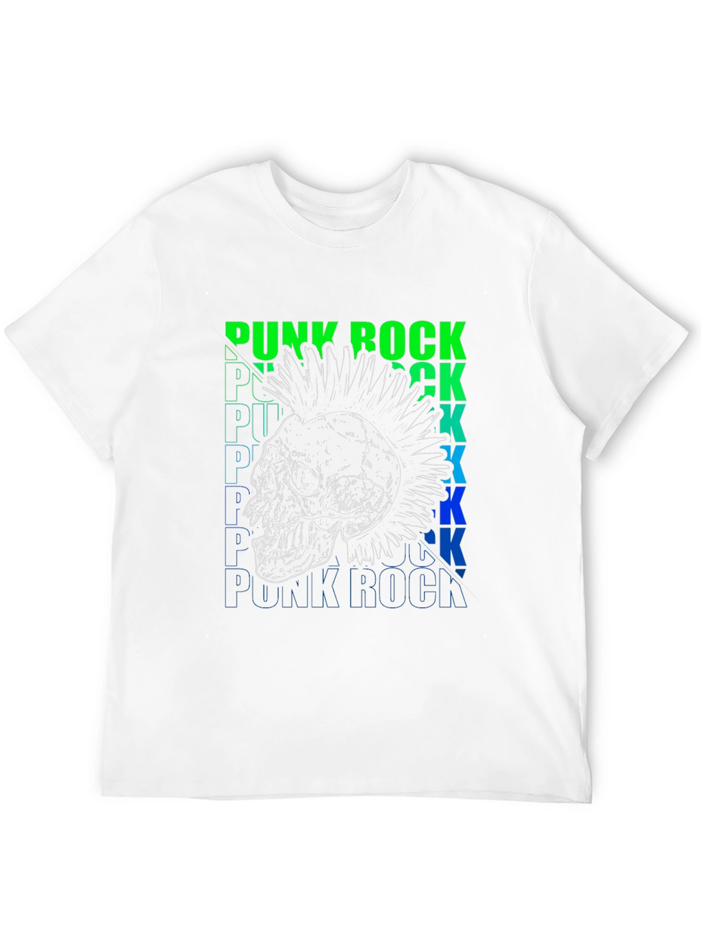 Punk Rock Skull Graphic T-Shirt