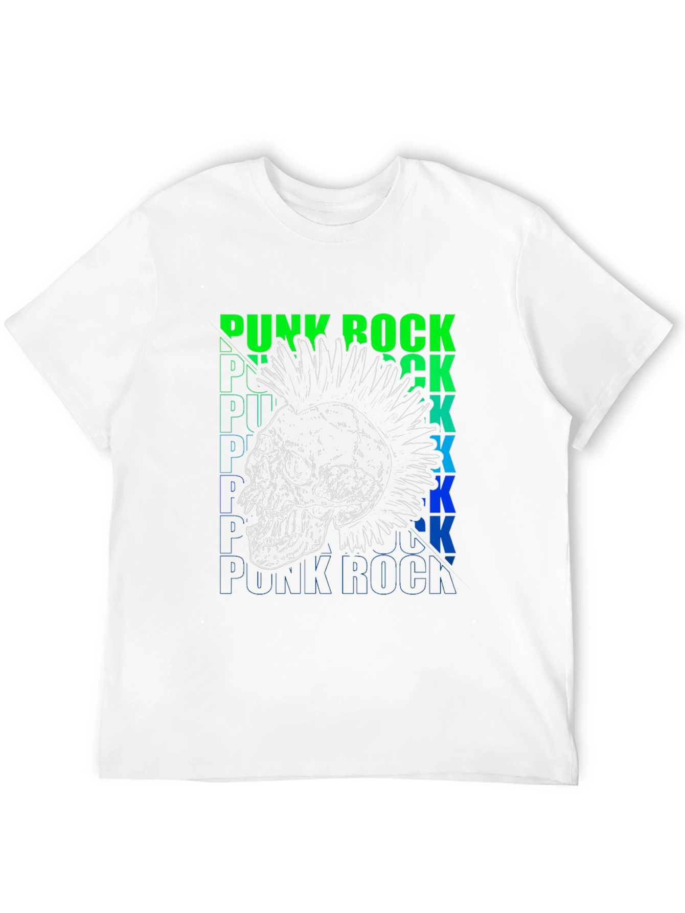 Punk Rock Skull Graphic T-Shirt