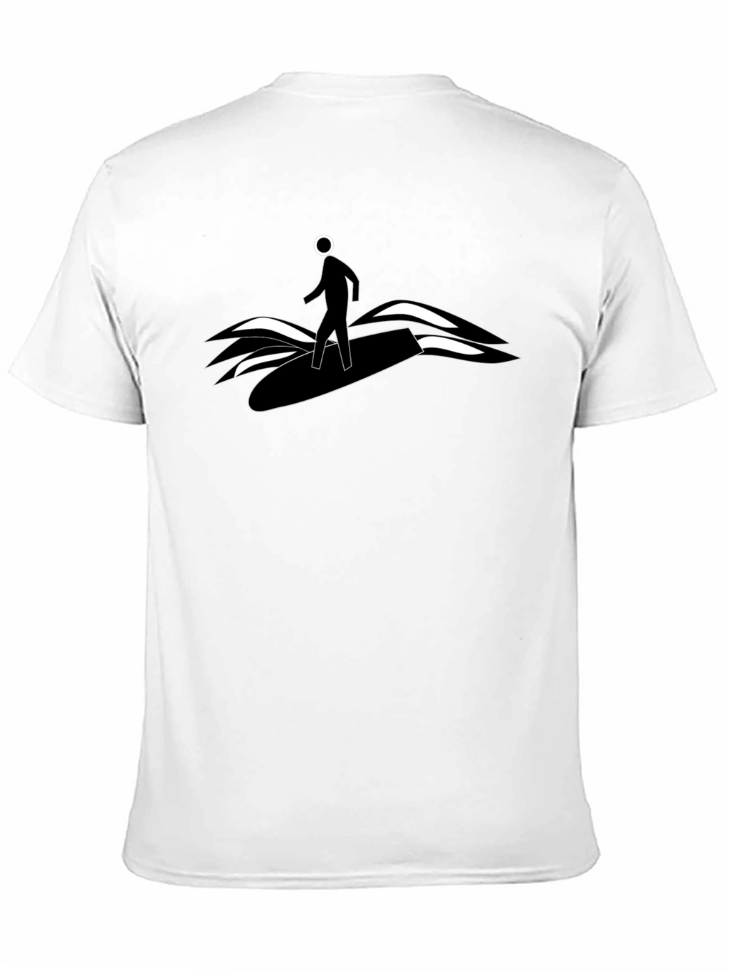 Surfer Dude Graphic Tee - Black Cotton T-Shirt