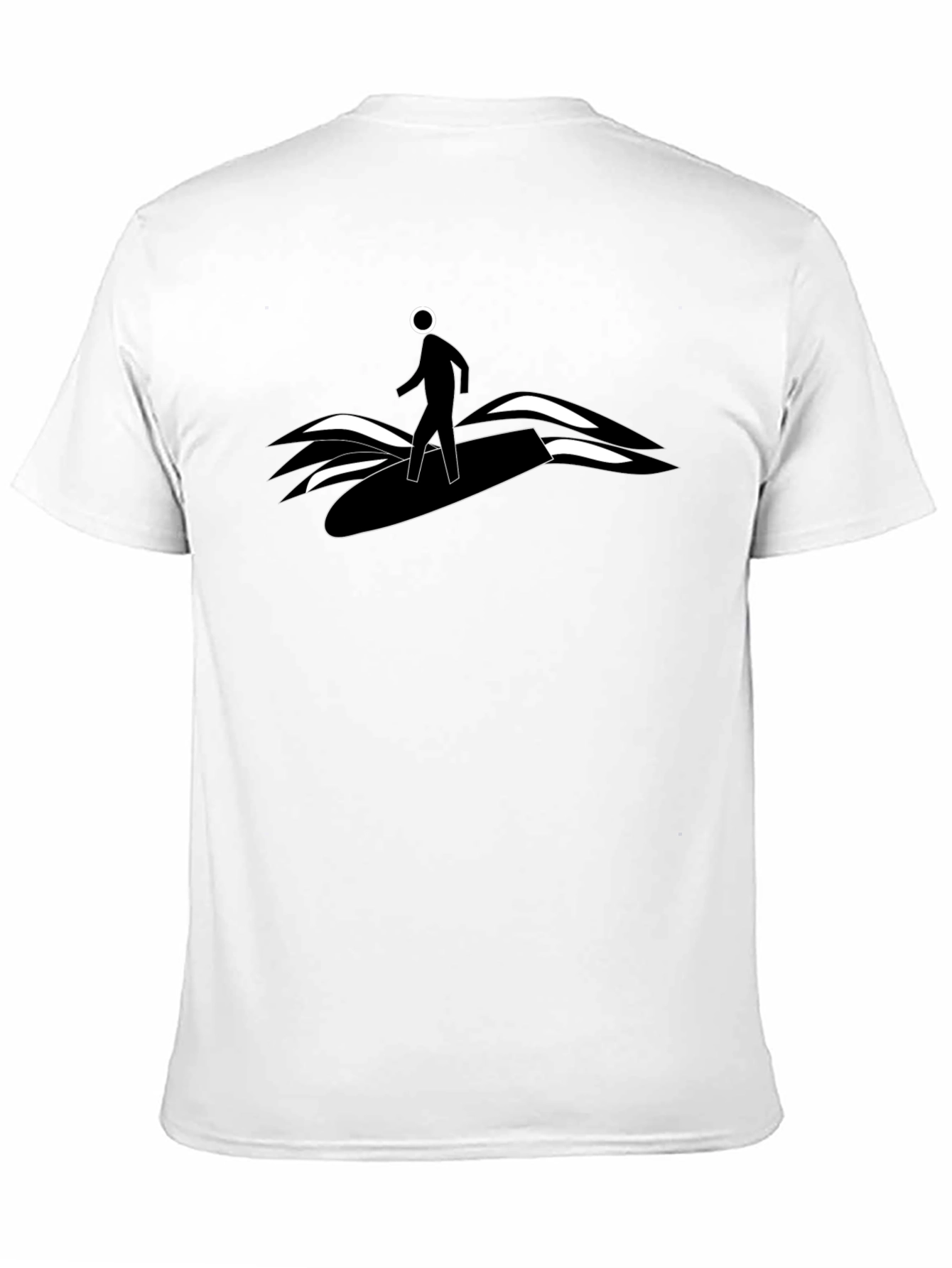 Surfer Dude Graphic Tee - Black Cotton T-Shirt