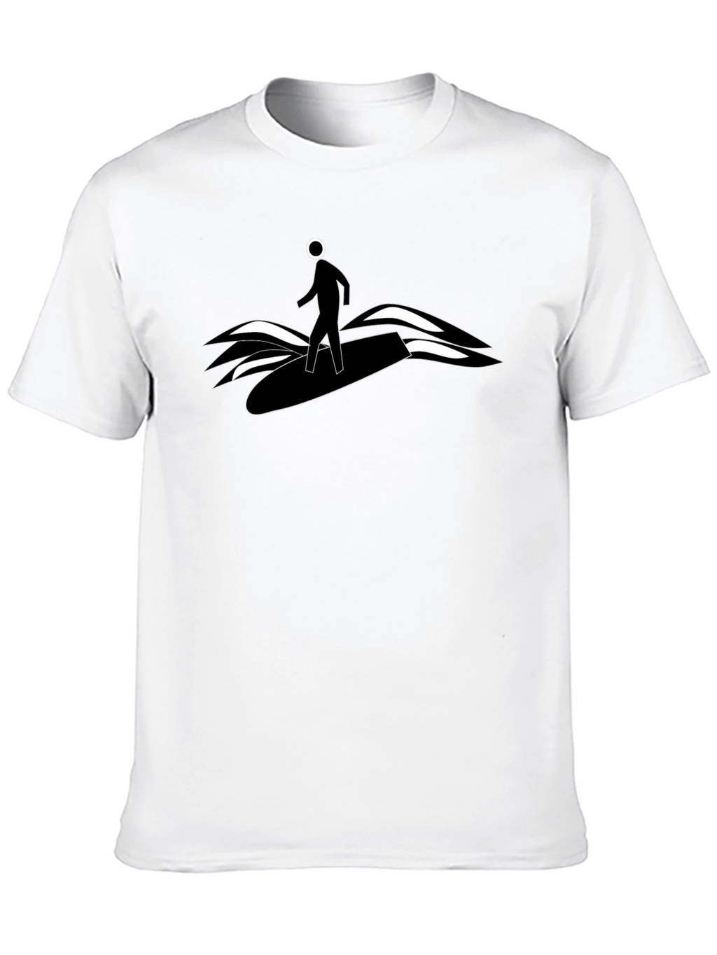 Surfer Dude Graphic Tee - Black Cotton T-Shirt