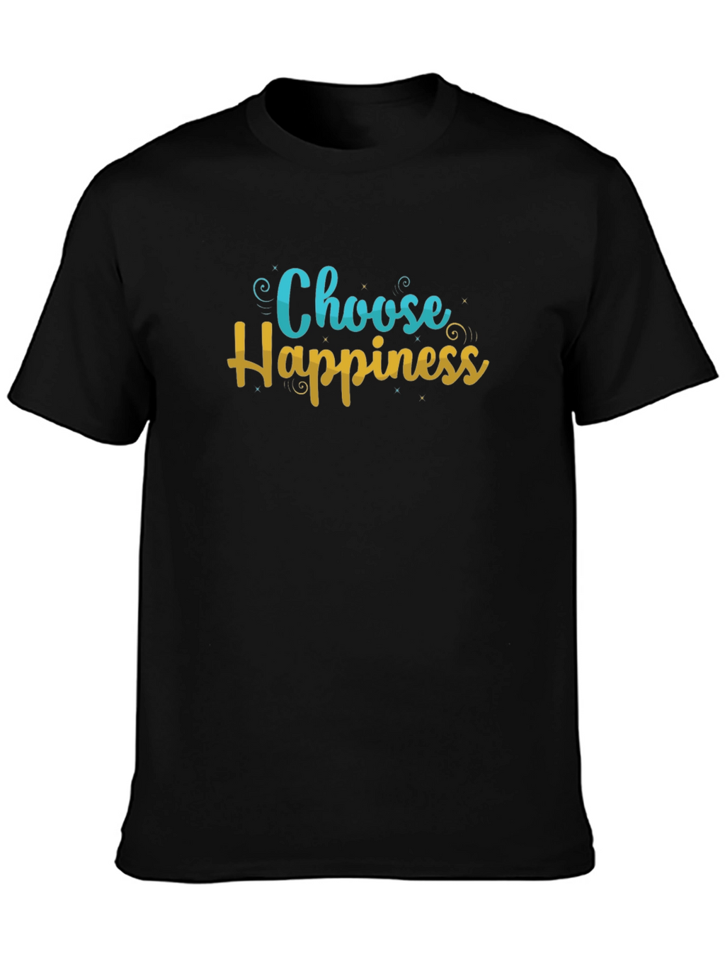 Choose Happiness Graphic Black T-Shirt