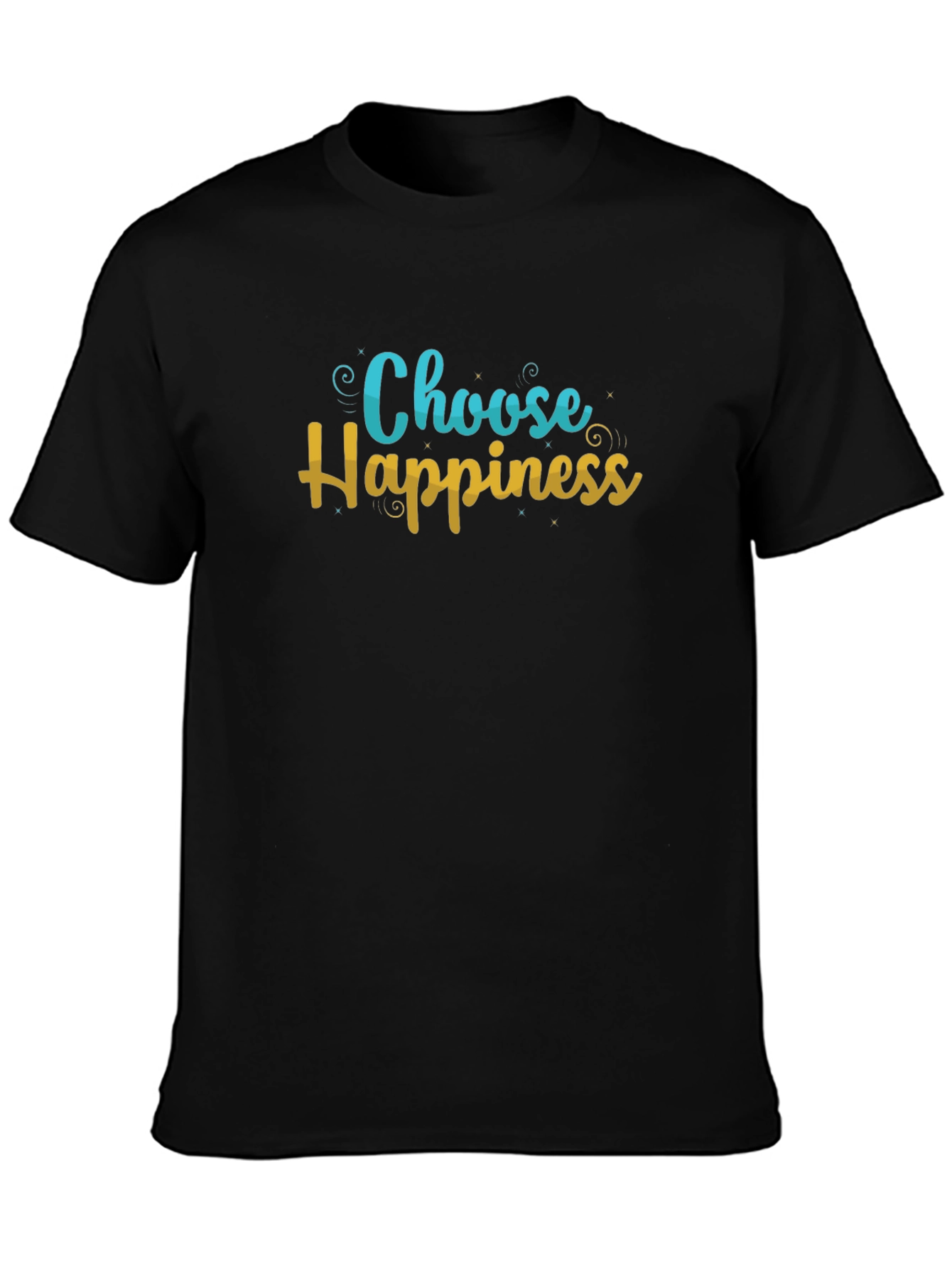 Choose Happiness Graphic Black T-Shirt