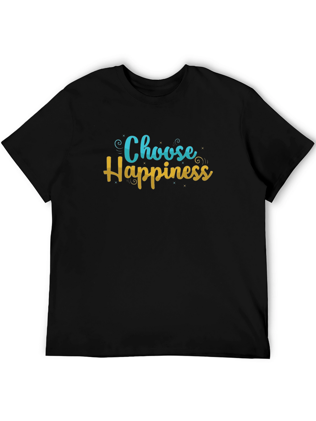Choose Happiness Graphic Black T-Shirt