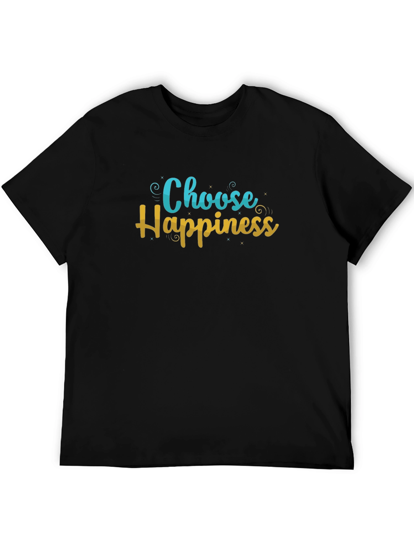 Choose Happiness Graphic Black T-Shirt