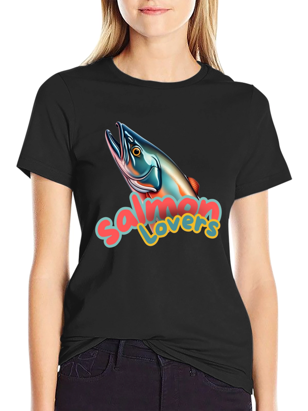 Salmon Lovers Graphic T-Shirt - Unisex Crew Neck Tee