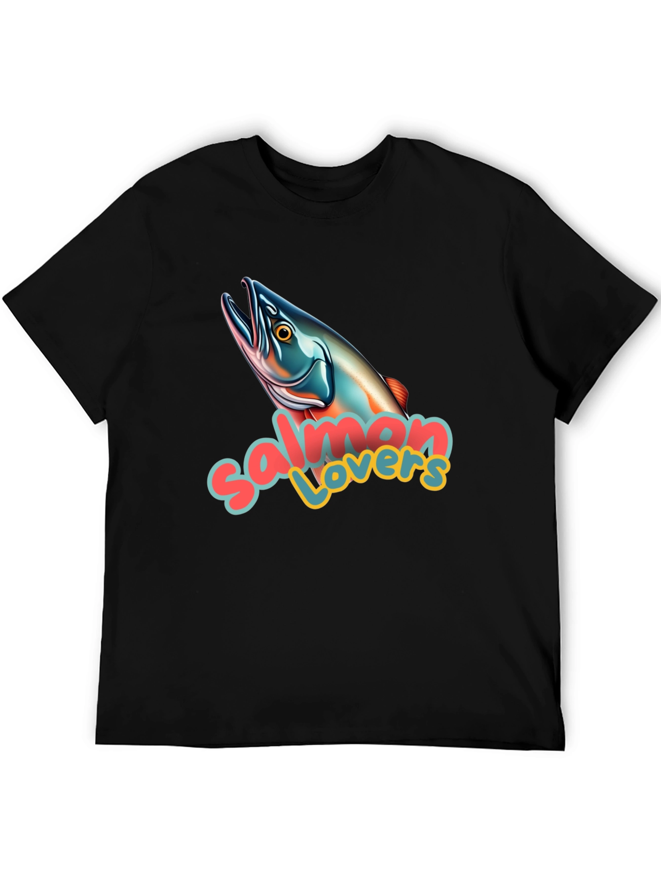 Salmon Lovers Graphic T-Shirt - Unisex Crew Neck Tee