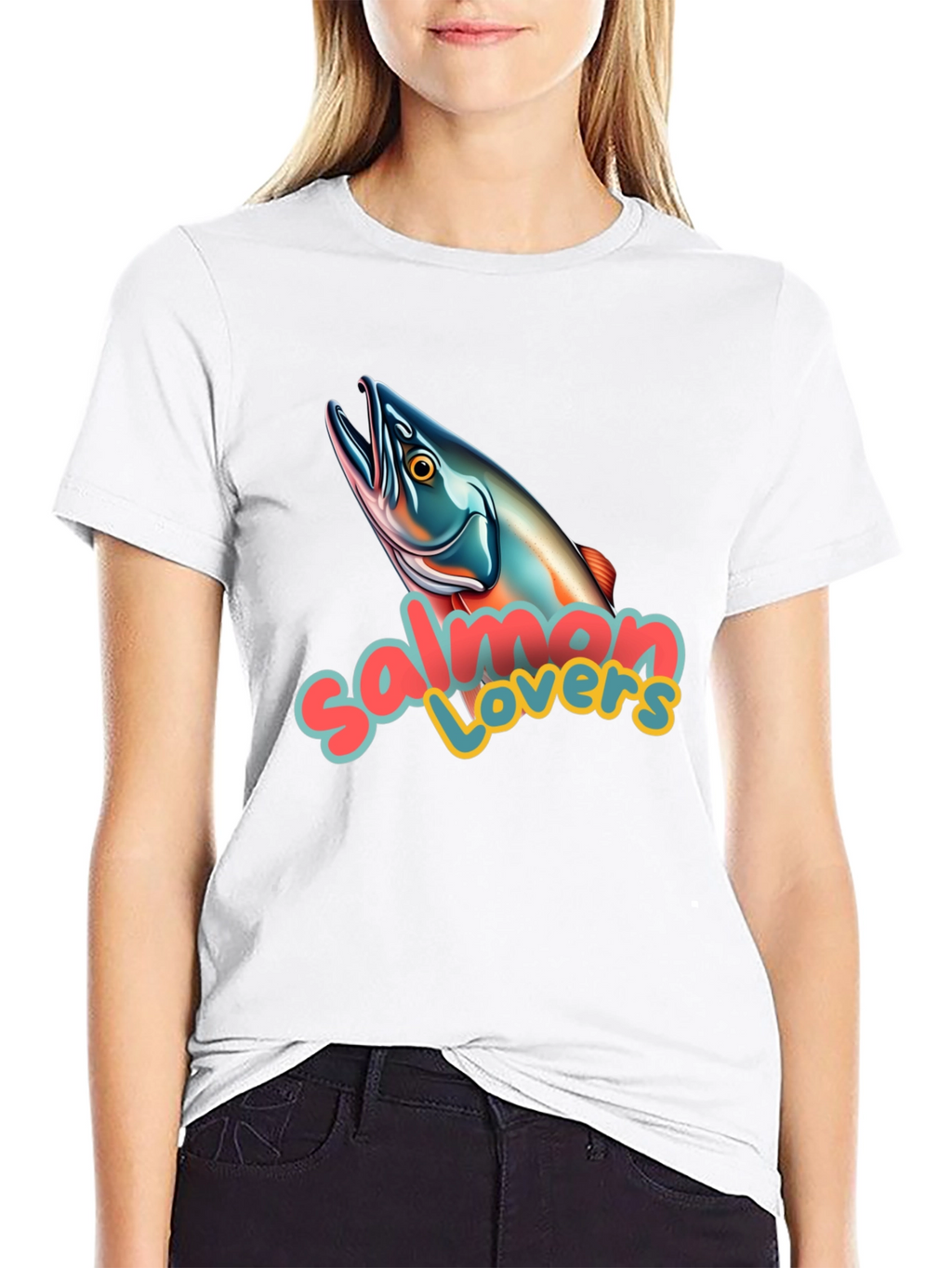 Salmon Lovers Graphic T-Shirt - Unisex Crew Neck Tee