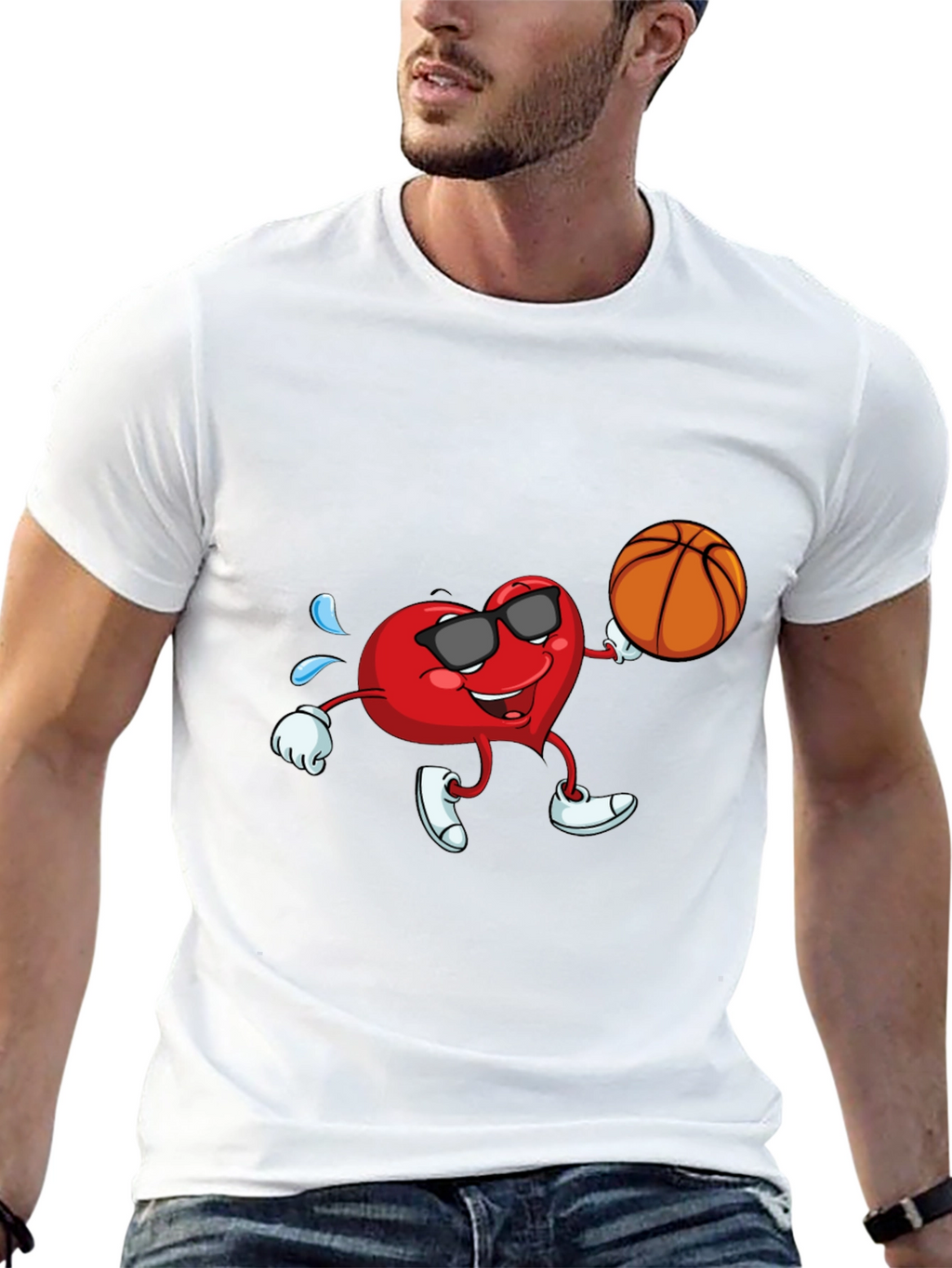 Cool Heart Basketball Graphic Tee