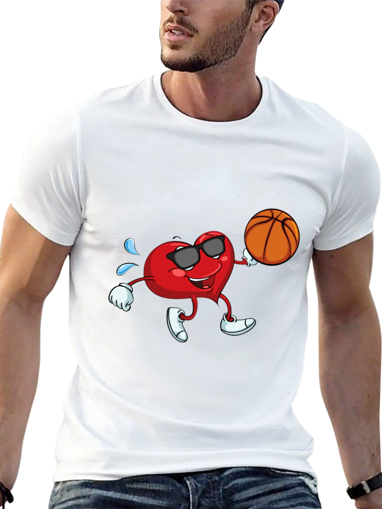 Cool Heart Basketball Graphic Tee