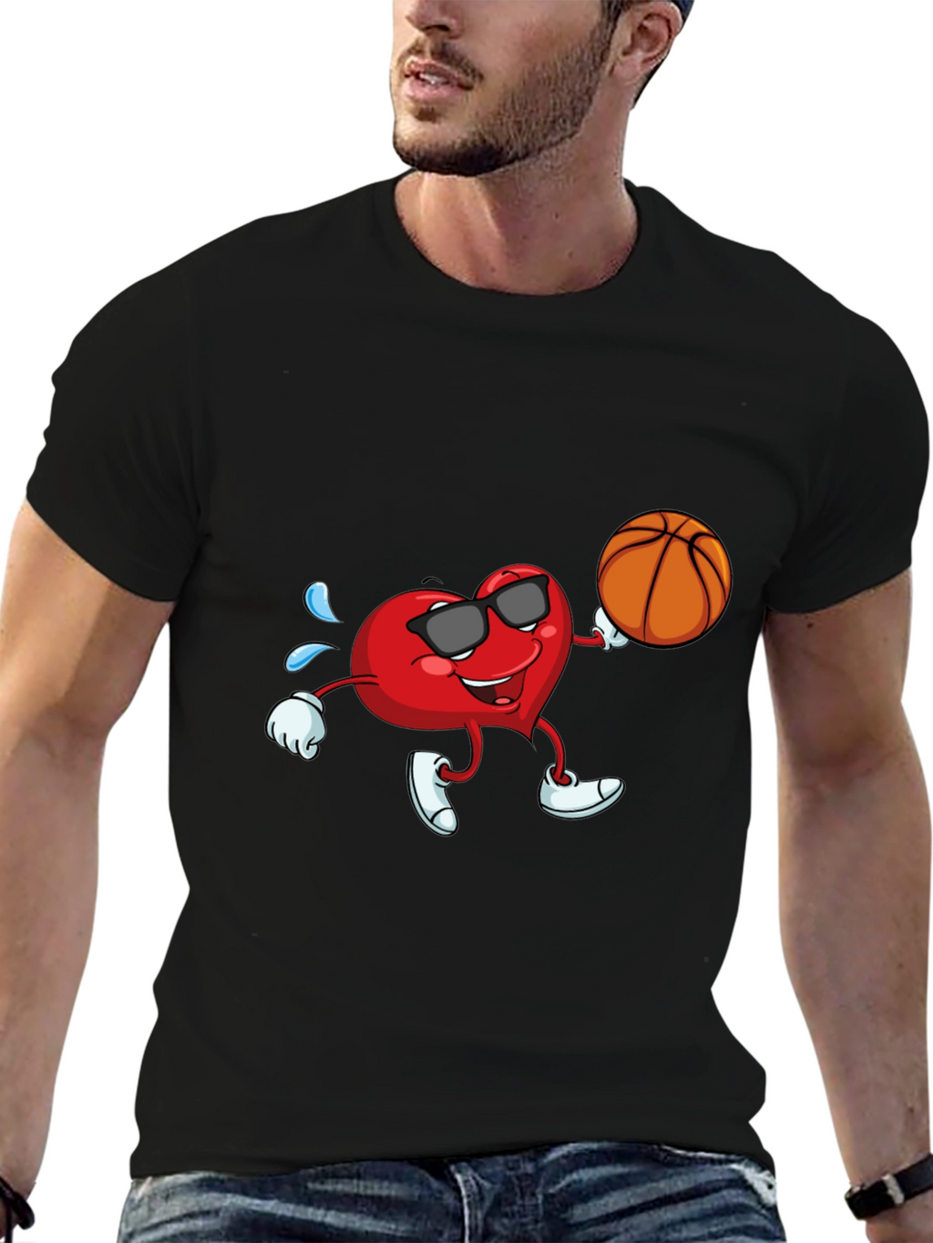 Cool Heart Basketball Graphic Tee