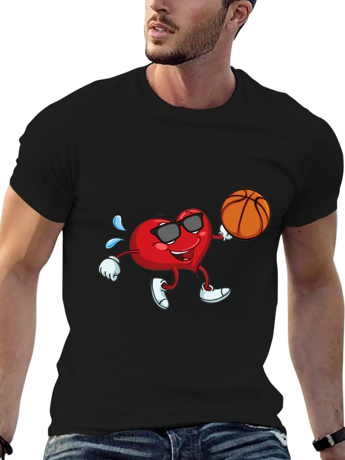 Cool Heart Basketball Graphic Tee