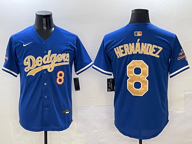 Men's Los Angeles Dodgers Enrique Hernandez #8 Royal 2025 Gold Collection Limited Jerseys