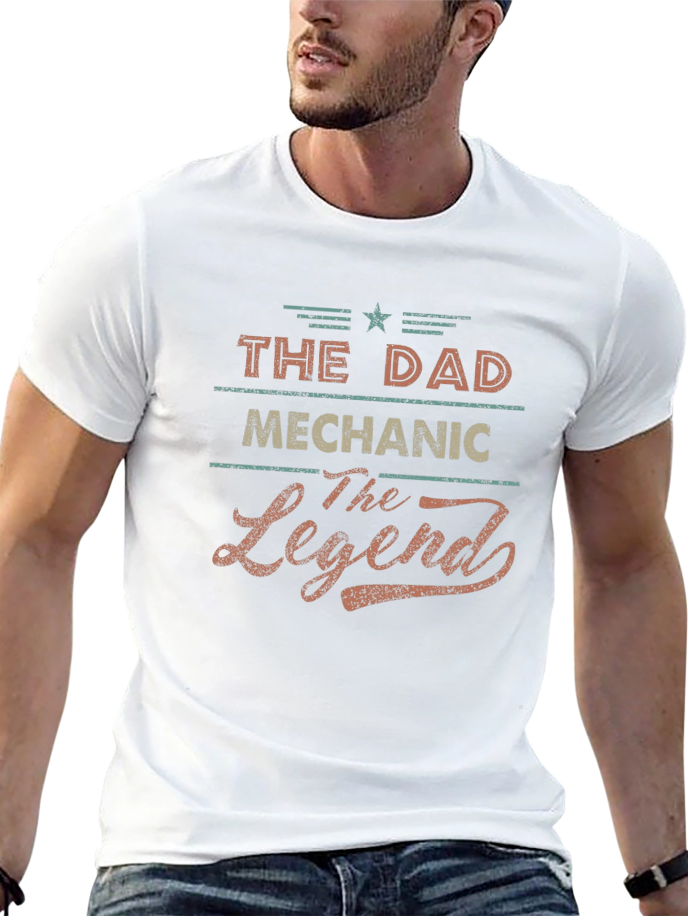 The Dad Mechanic The Legend Black T-Shirt